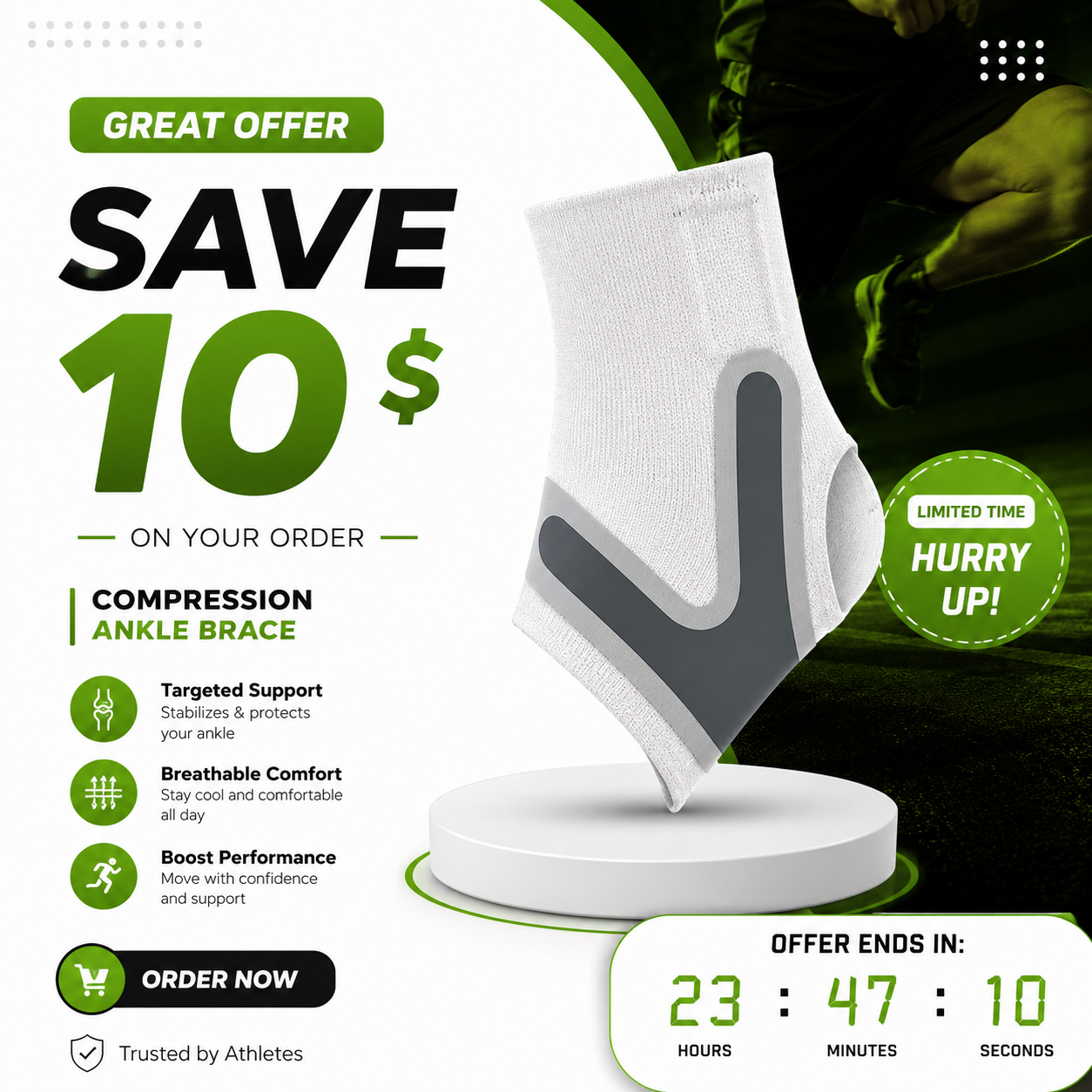 Ankle Brace Support Sleeve — Compression Wrap for Sports & Recovery